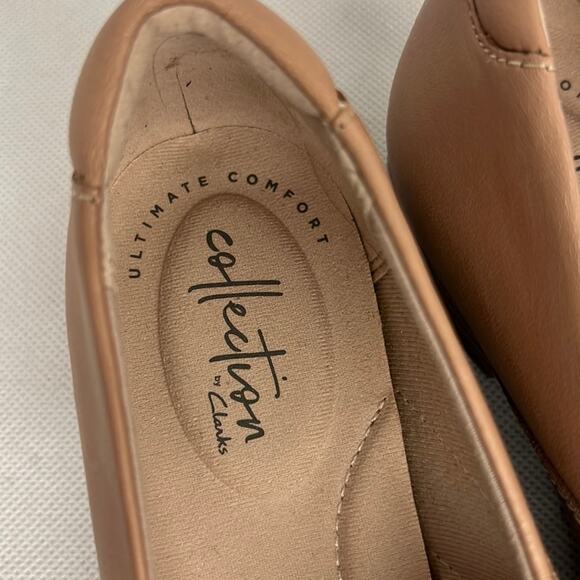 Sz 11 New Clarks Collection Juliet Dahlia Slip-On Loafer  Taupe Solid pink blush - Picture 4 of 7